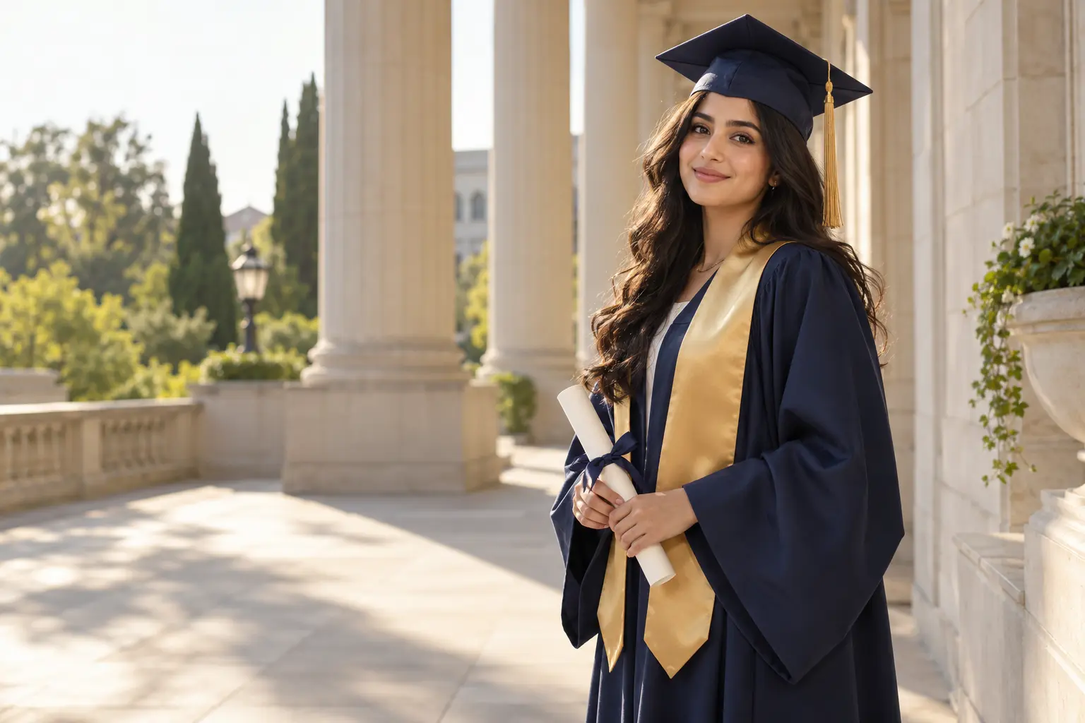 Areeba Khan in her graduation gown